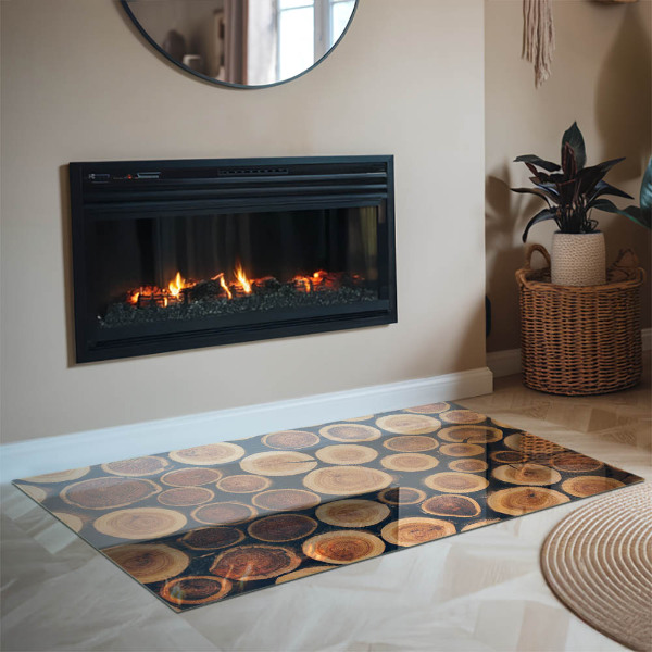 Szkło pod kominek Skrzynka z drewnem ściętym