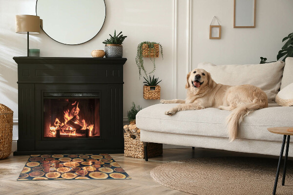 Szkło pod kominek Skrzynka z drewnem ściętym