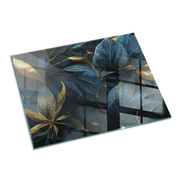 Szkło pod kominek Eleganckie liście w fakturze