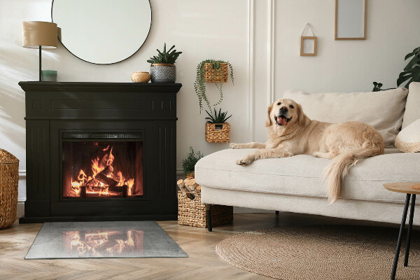 Szkło pod kominek Tekstura surowego betonu