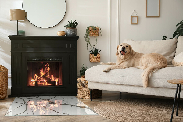 Szkło pod kominek Wzór marmurowych żył