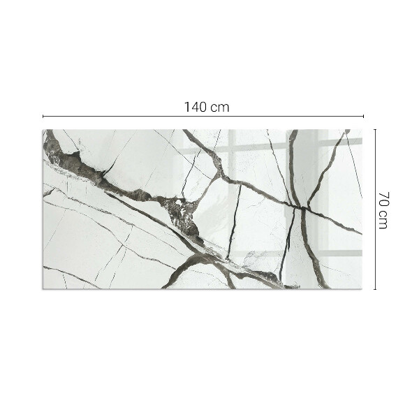 Szkło pod kominek Wzór marmurowych żył