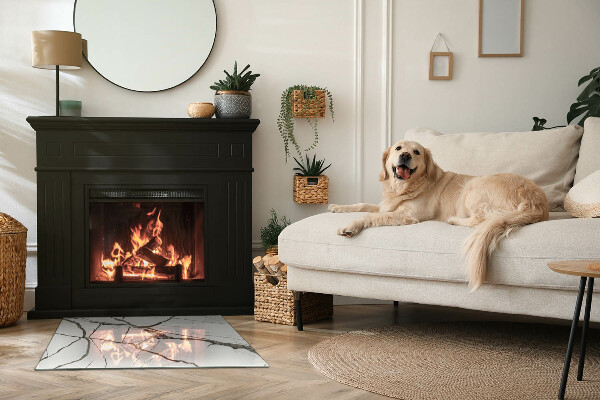 Szkło pod kominek Wzór marmurowych żył