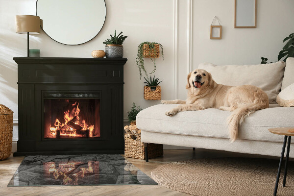 Szkło pod kominek Naturalny kamienny wzór