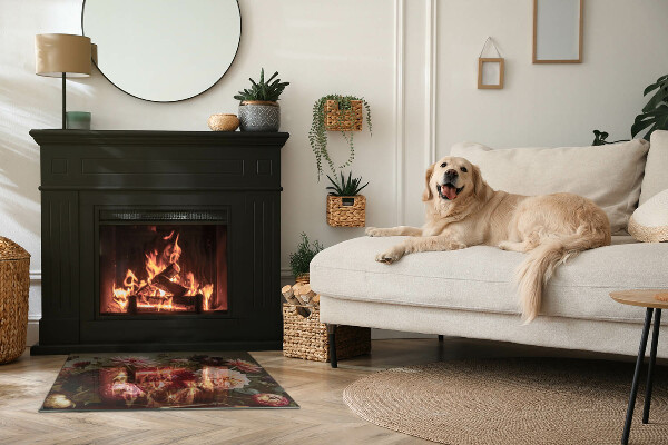 Szkło pod kominek Kwiatowy bukiet w detalu