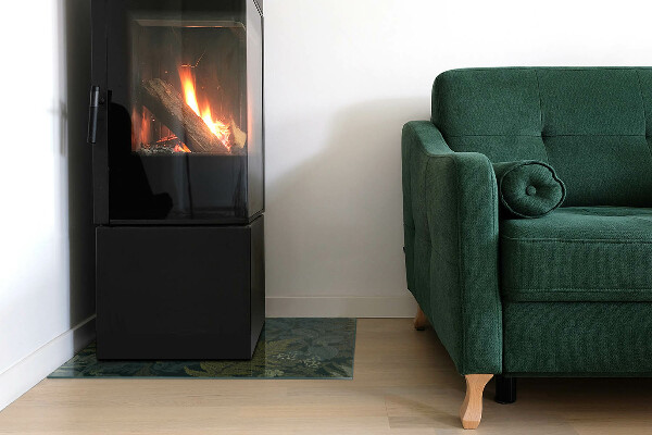 Szkło pod kominek Motywy roślinne z motylami