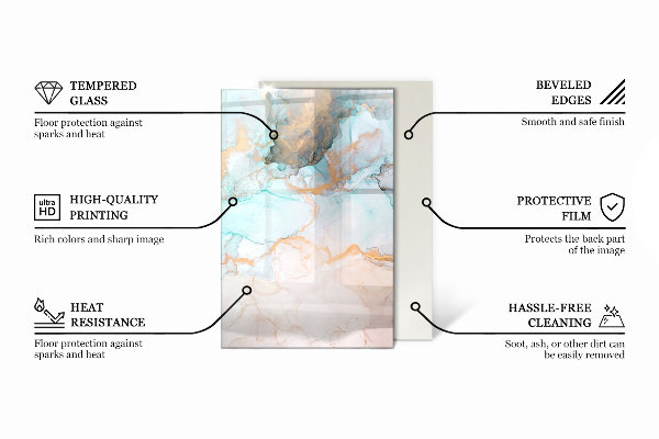 Szkło pod kominek Kolor Morski