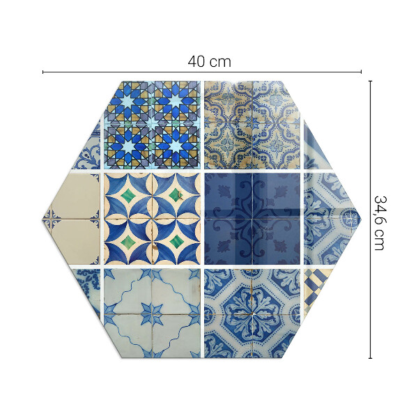 Szkło pod kominek wolnostojący Wzory ceramicznych płytek