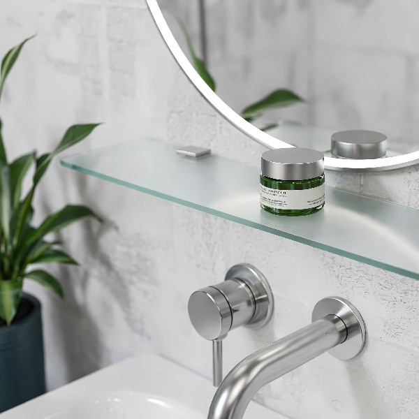 Półka pod lustro półprzezroczysta o wymiarach 70 x 13 cm