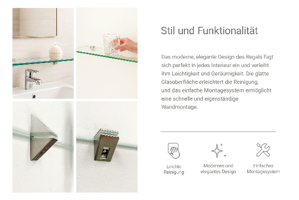 Półka szklana 50x13 cm