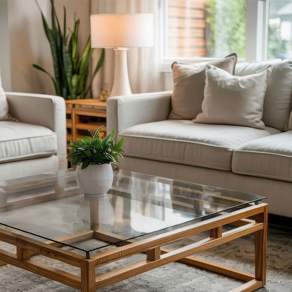 Blat na stół prostokątny przezroczysty