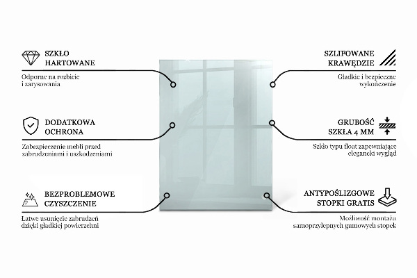 Blat na stół prostokątny przezroczysty