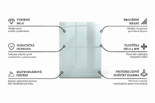 Blat na stół prostokątny przezroczysty