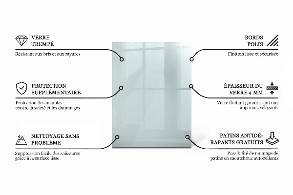 Blat na stół prostokątny przezroczysty