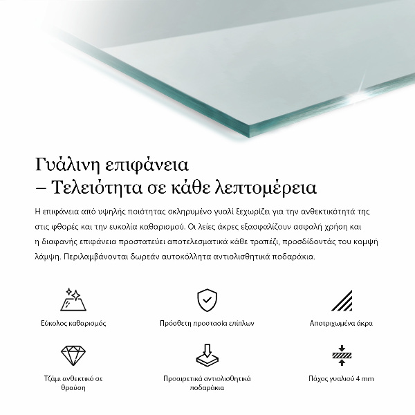 Blat na stół prostokątny przezroczysty