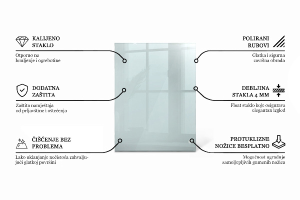 Blat na stół prostokątny przezroczysty