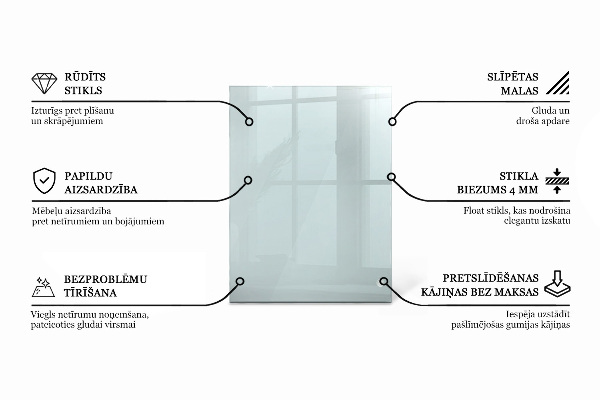 Blat na stół prostokątny przezroczysty