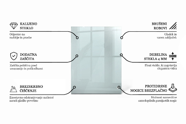 Blat na stół prostokątny przezroczysty