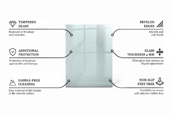 Blat na stół prostokątny przezroczysty