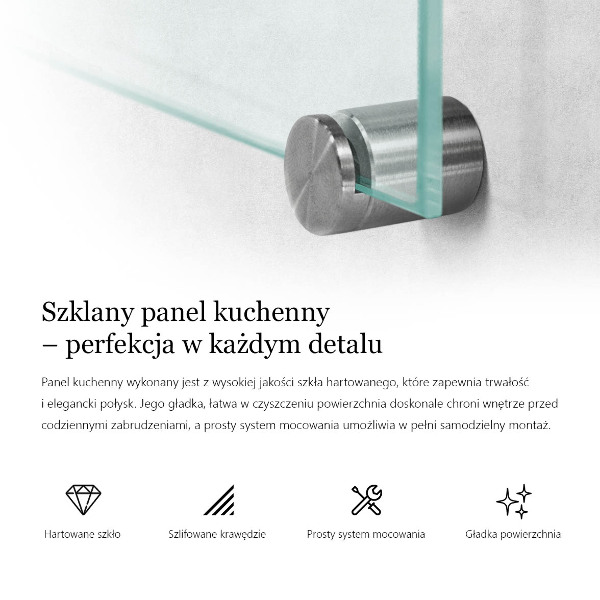 Transparentny panel do kuchni 100x30 cm