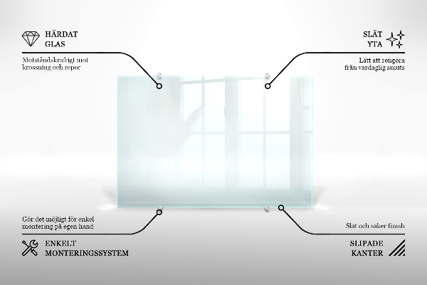 Transparentne szkło do kuchni na ścianę 100x50 cm