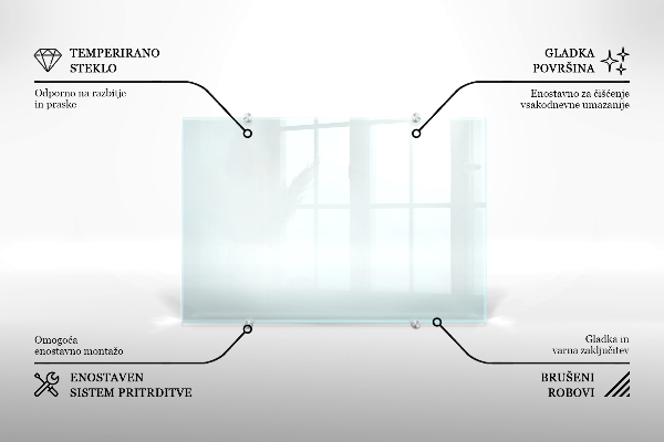 Transparentne szkło do kuchni na ścianę 100x50 cm