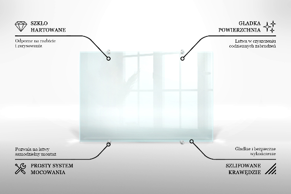 Transparentne szkło do kuchni na ścianę 100x50 cm