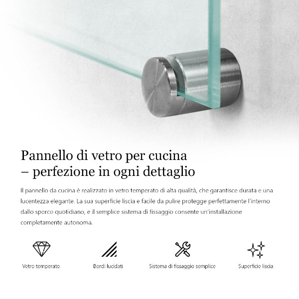 Szkło do kuchni na ścianę transparentne 100x70 cm