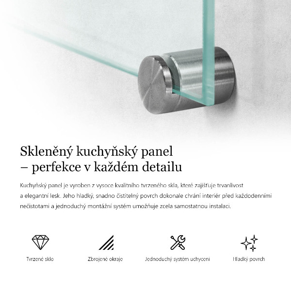 Szkło na ścianę do kuchni transparentne 125x50 cm