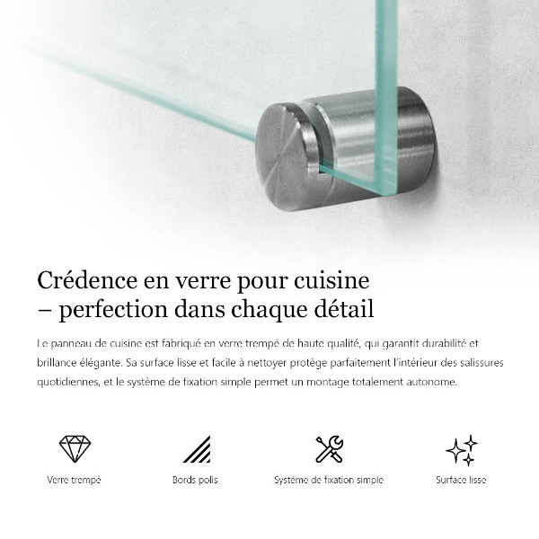 Szkło na ścianę do kuchni transparentne 125x50 cm