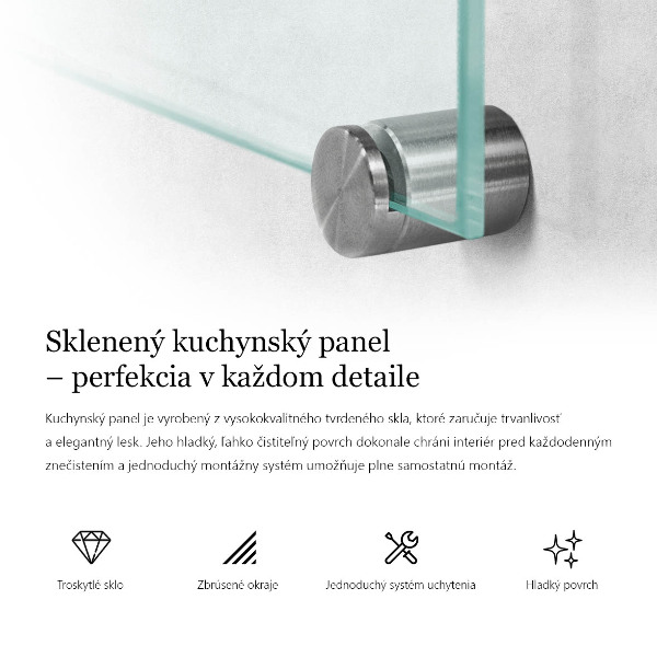 Szkło na ścianę do kuchni transparentne 125x50 cm