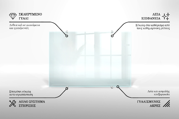 Transparentne szkło między szafkami w kuchni 140x70 cm