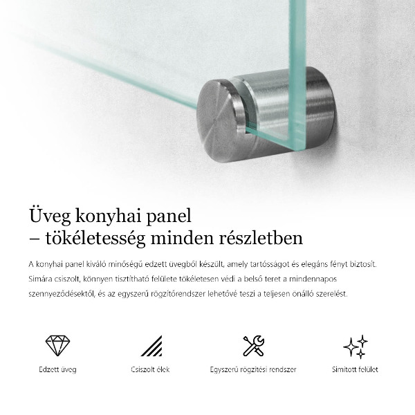 Transparentny panel szklany do kuchni 60x60 cm