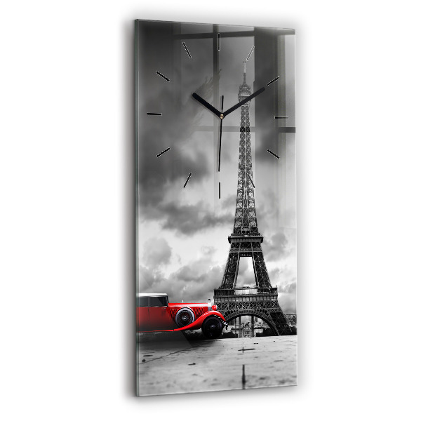Zegar szklany pionowy Effel Tower Paryż