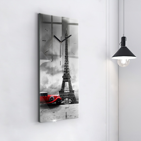 Zegar szklany pionowy Effel Tower Paryż