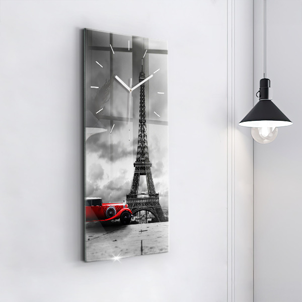 Zegar szklany pionowy Effel Tower Paryż