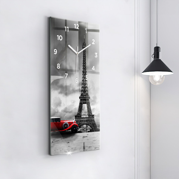 Zegar szklany pionowy Effel Tower Paryż