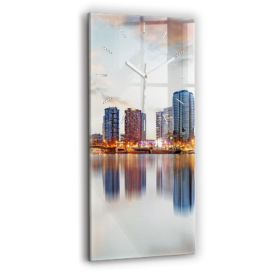 Zegar szklany pionowy Panorama z wieżą Eiffla