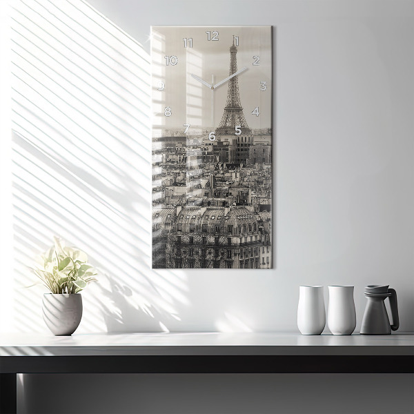 Zegar szklany pionowy Krajobraz panorama Paryża