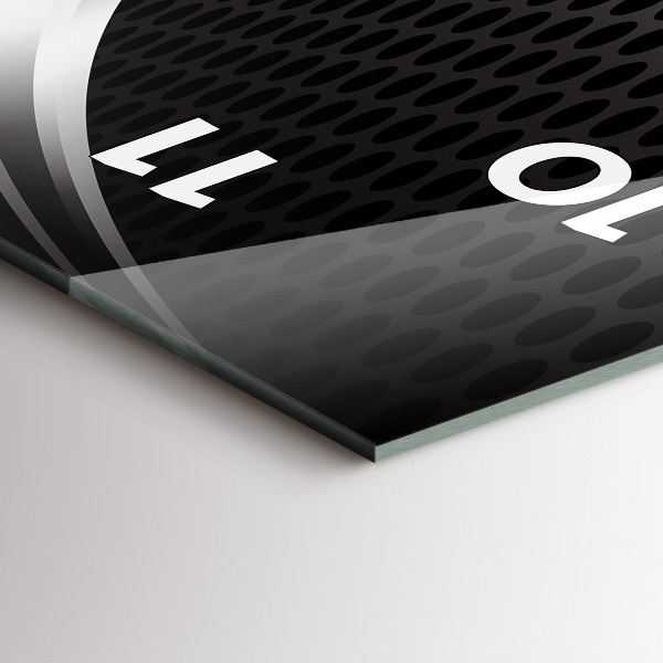 Zegar ścienny pionowy Czarna abstrakcja metalu