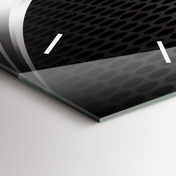 Zegar ścienny pionowy Czarna abstrakcja metalu