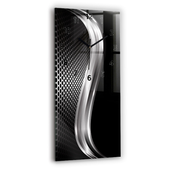 Zegar ścienny pionowy Czarna abstrakcja metalu