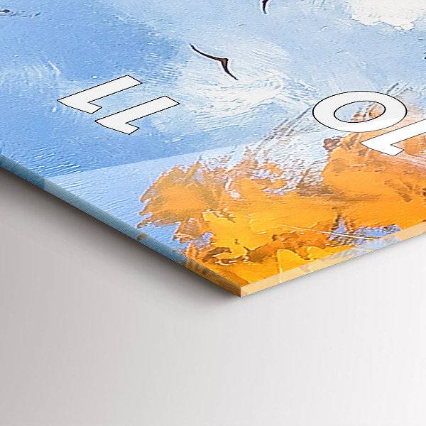 Zegar szklany pionowy Jesienny pejzaż z rzeką