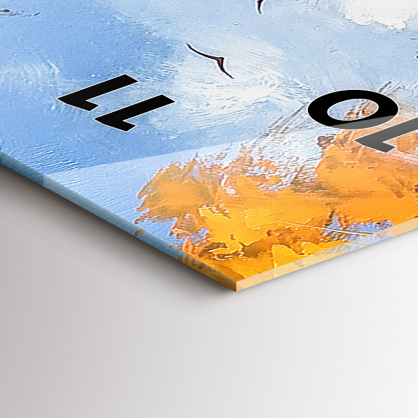 Zegar szklany pionowy Jesienny pejzaż z rzeką