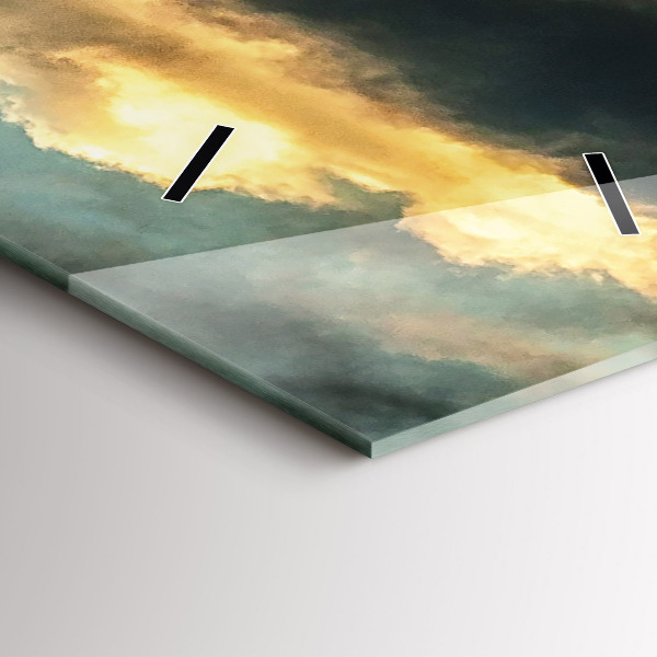 Zegar szklany pionowy Lot balonem w chmurach