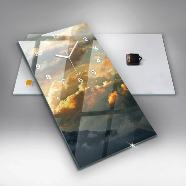 Zegar szklany pionowy Lot balonem w chmurach