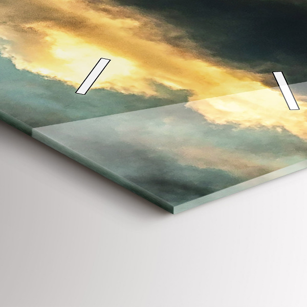 Zegar szklany pionowy Lot balonem w chmurach