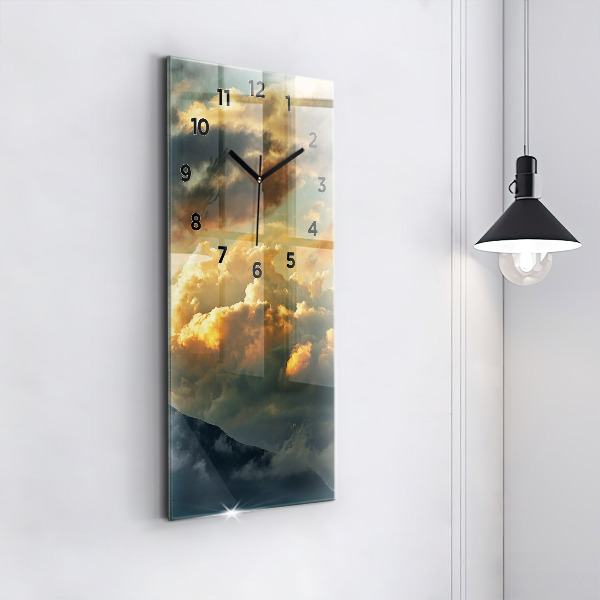 Zegar szklany pionowy Lot balonem w chmurach