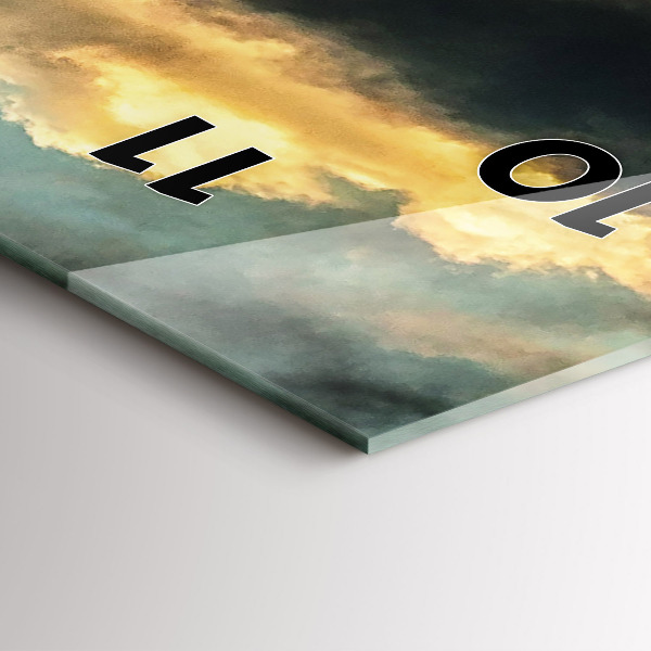 Zegar szklany pionowy Lot balonem w chmurach