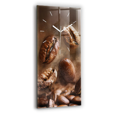 Zegar szklany pionowy Ziarna kawy